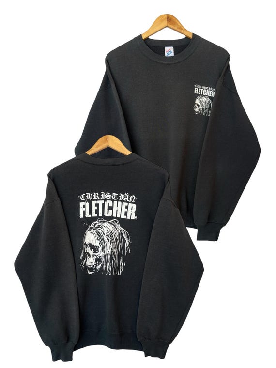 Vintage 90s Christian Fletcher Zorlac Skull Hoodie Vintage