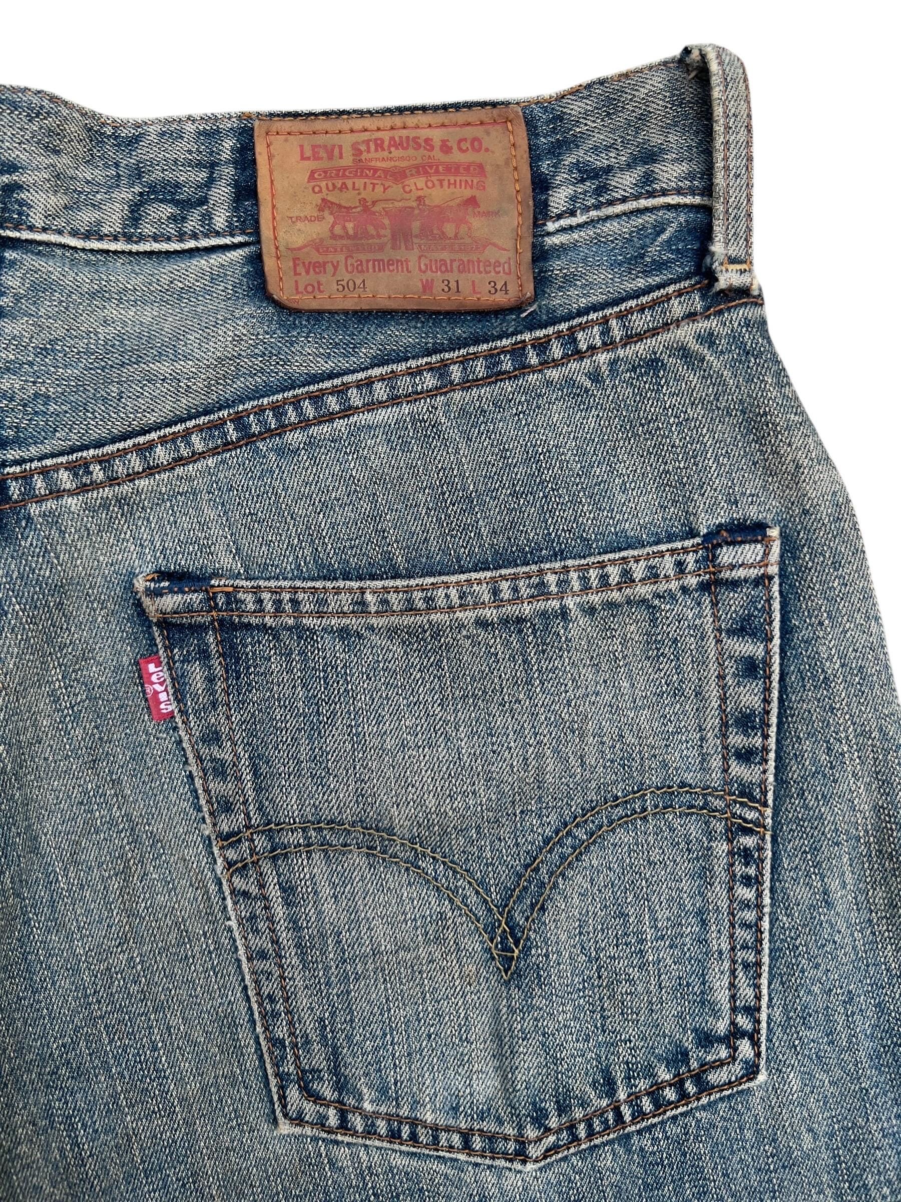 W32 Vintage 90s Levi's 504 Wide Baggy Denim Jeans Levis Mudwash