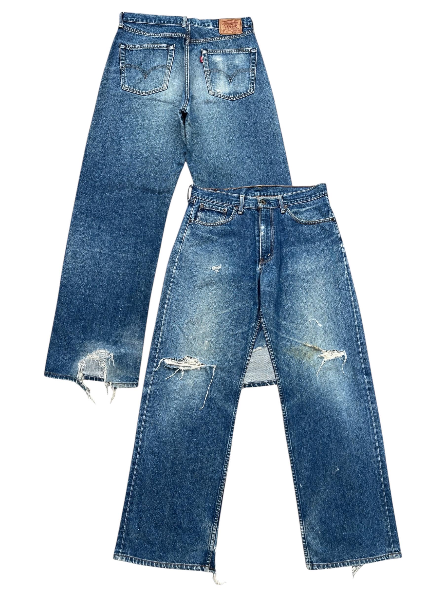 Vintage 90s Levi's 504 Wide Selvedge Denim Jeans Levis Stonewash