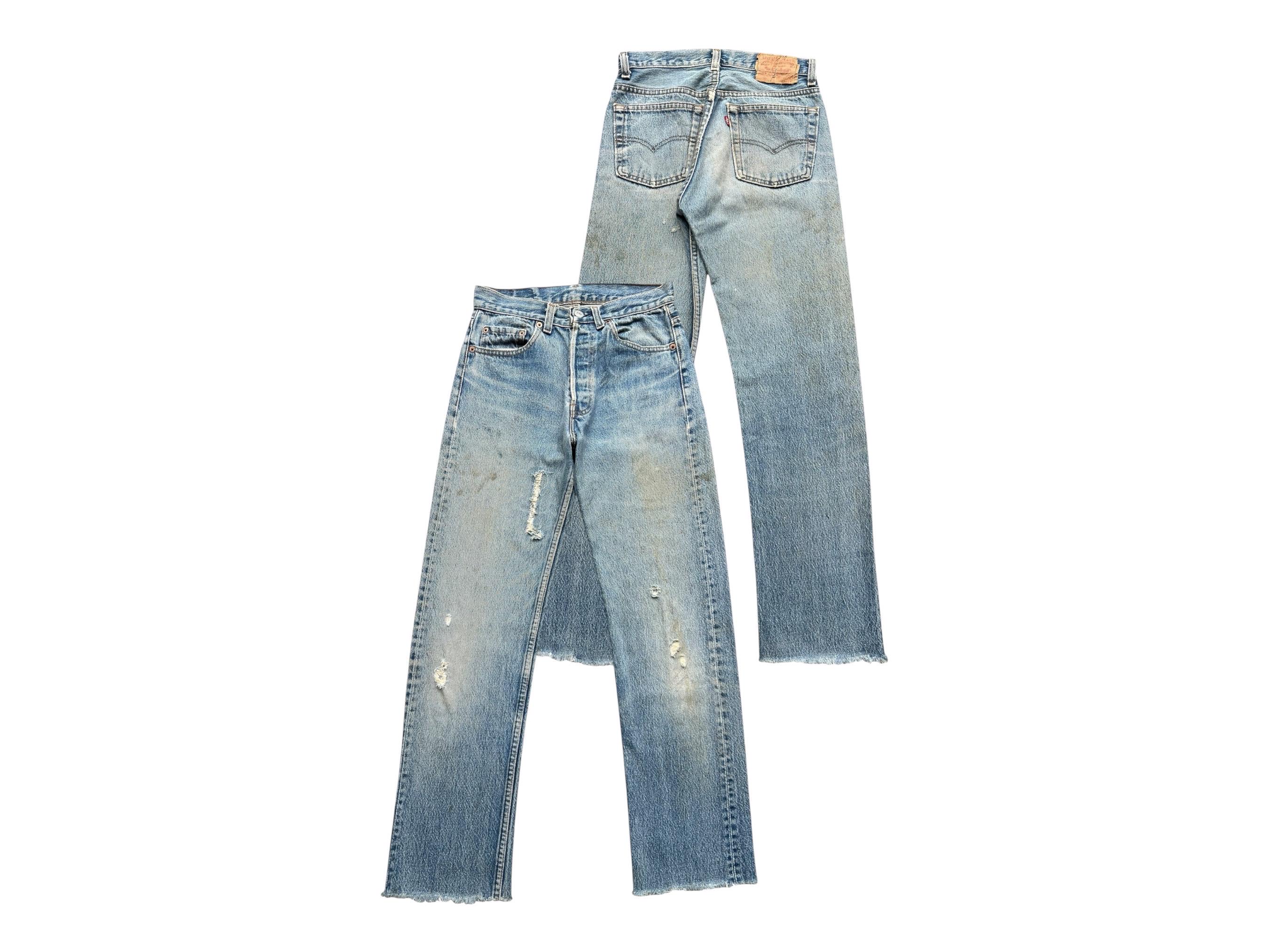 W27 Vintage 80s Levi's 501 Distressed Stone Wash Denim Jeans