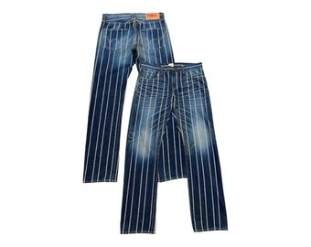 Vintage Edwin 505ZXX Japan Selvedge Denim Jeans Edwin Distressed Selvedge Jeans Edwin Mudwash Jeans Edwin Selvedge Wide Denim Jeans 34x34