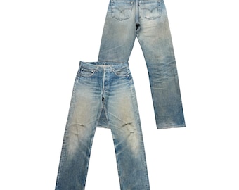 W32 Jeans Levi's 501 Vintage Desgastados Jeans Levi's 501 Mudwash Desgastados Jeans Levi's USA Rotos Jeans Levi's Vintage de los 90 Jeans de mezclilla 32x30