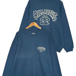 Vintage 90s Billabong Baggy Boxy Sunfaded Red Sweatshirt Billabong Crewneck Billabong Big Logo Printed Blue Sweatshirt Size L