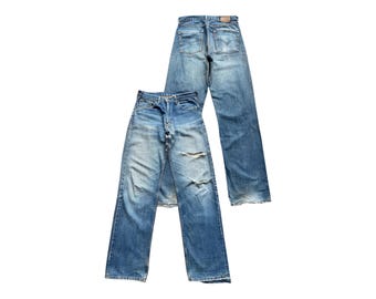Vintage 90's LEVIS 502 XX Redline Selvedge Ripped Big E Jeans