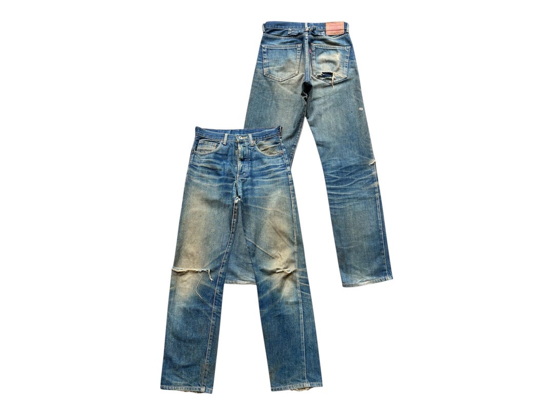 Vintage 90s Levi's 702xx Selvedge Buckle Back Denim Jeans Levis