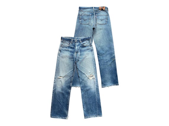 W32 Vintage 90s Levi's 502 Big E Selvedge Denim Jeans Levis 502 Distressed Selvedge Jeans Levis Japan Ripped Jeans Levis Denim Jeans 32x30