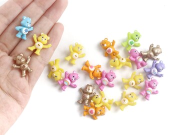 0.7" tiny care bears figures dollhouse miniature care bear figure mini carebears collection