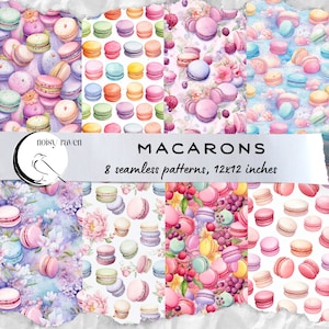 Macarons naadloze patronen - zoete elegantie voor prachtige ontwerpen - pasteltraktaties om uw creatieve zoetekauwen te bevredigen
