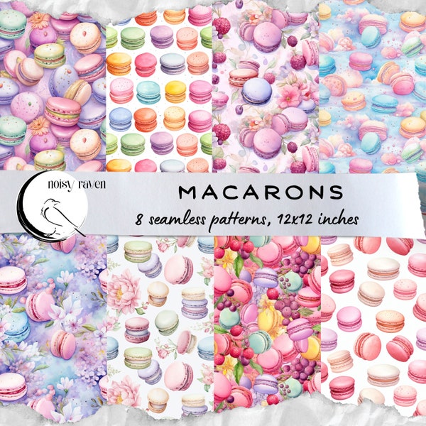 Macarons Seamless Patterns - Sweet Elegance for Delightful Designs - Pastel Treats to Satisfy Your Creative Sweet Tooth