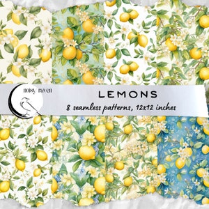 Zitronen nahtlose Muster - Citrus Delight Designs für Stoff, Schreibwaren und Kunsthandwerk - Instant Download