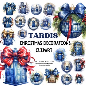 TARDIS Decorations Clip Art - Sci-Fi Artwork voor Doctor Who-fans, tijdreisliefhebbers en iconische decorontwerpen - Whovian Wonderland