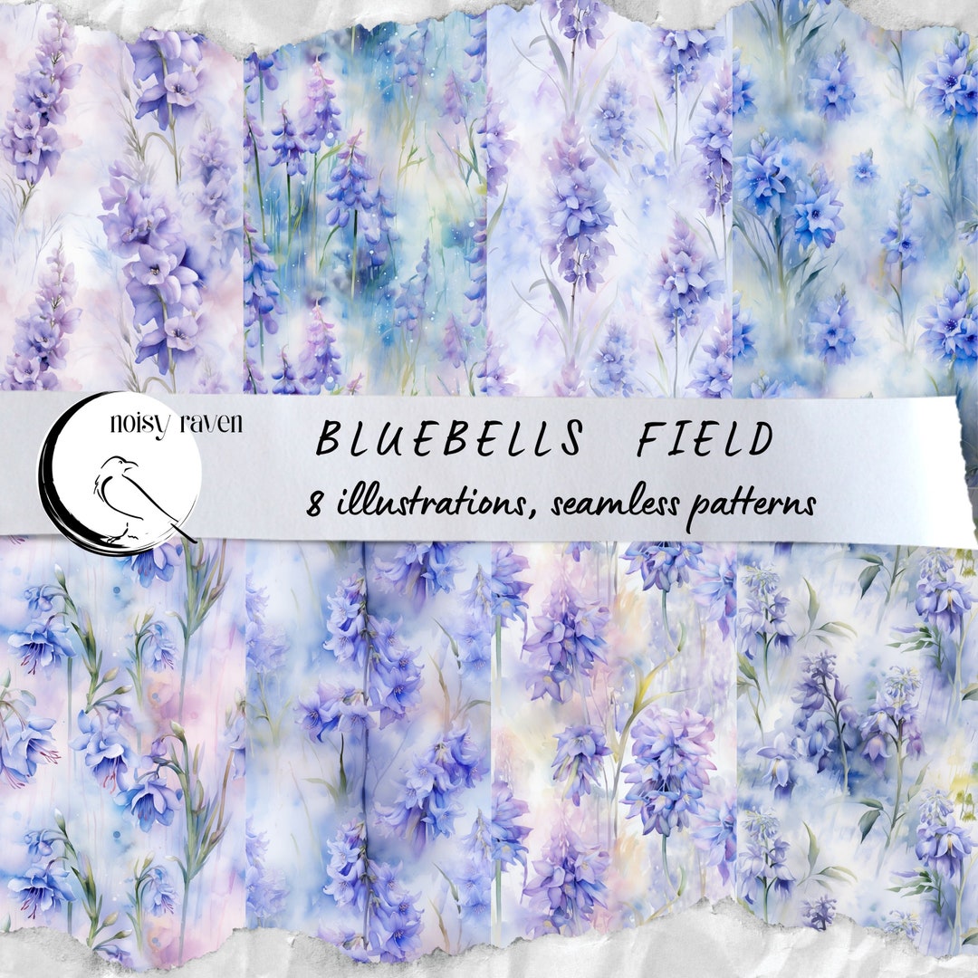 Beautiful Bluebells Seamless Patterns - Digital Art for Instant ...