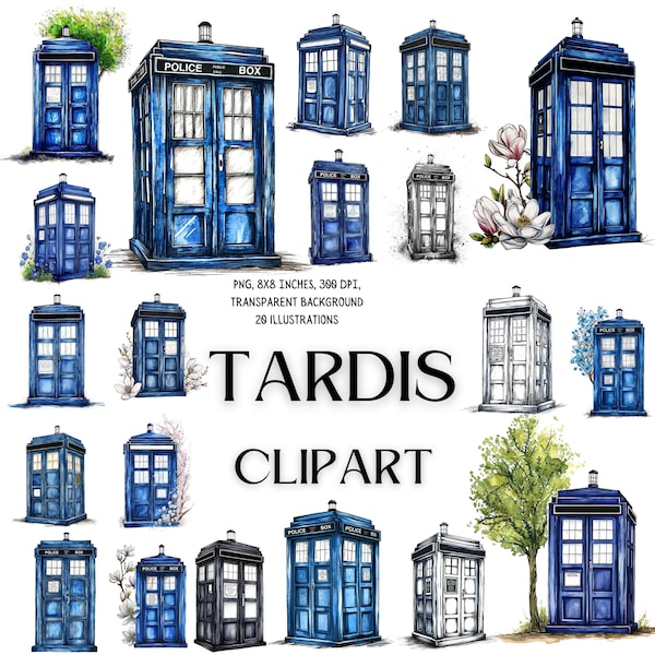 Tardis Clip Art - Kultige Sci-Fi Illustrationen für Doctor Who Enthusiasten und Zeitreisen Fans - Zeitloser Whovian Charm