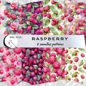 Modèles sans couture de framboise - Élégance juteuse pour vos créations - Bonheur de baies sucrées dans chaque motif, parfait pour vos projets créatifs