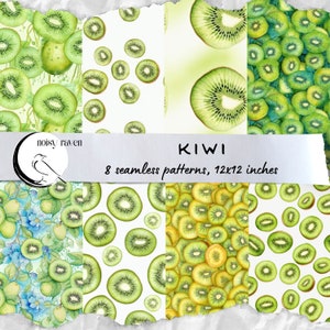 Juicy Kiwi Bliss - Nahtlose Fruchtmuster - Digitale Kunst für Drucke, Stoffe und Dekor - Digitaler Download