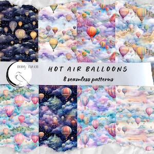 Heißluftballons nahtlose Muster - Himmelwärts Reisen für Ihre Designs - Wunderliche Ballonabenteuer, um Ihre kreative Vision zu erhöhen
