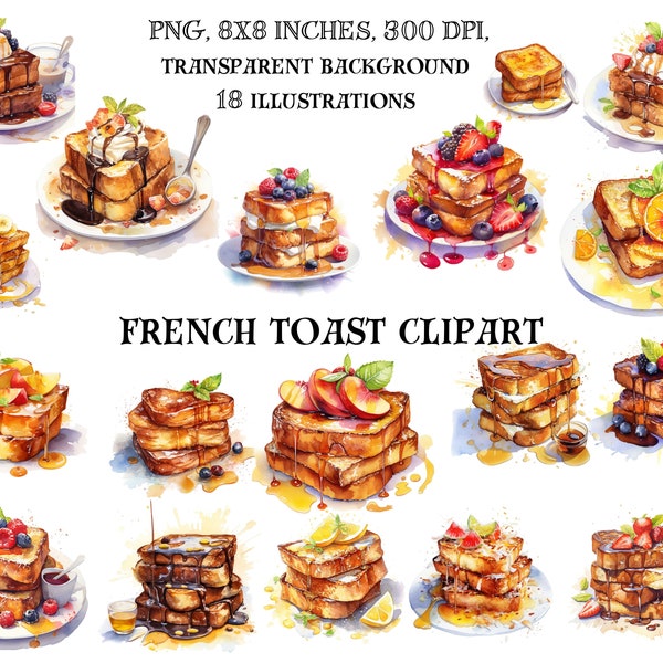 Bonjour Delight : ensemble de cliparts lunatiques de pain doré - le bonheur du petit-déjeuner gastronomique pour vos aventures créatives - téléchargement numérique