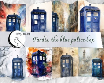 TARDIS Illustrations - Whimsical Doctor Who Inspired Digital Art - Time Travel Sci-Fi Graphics - Instant Download