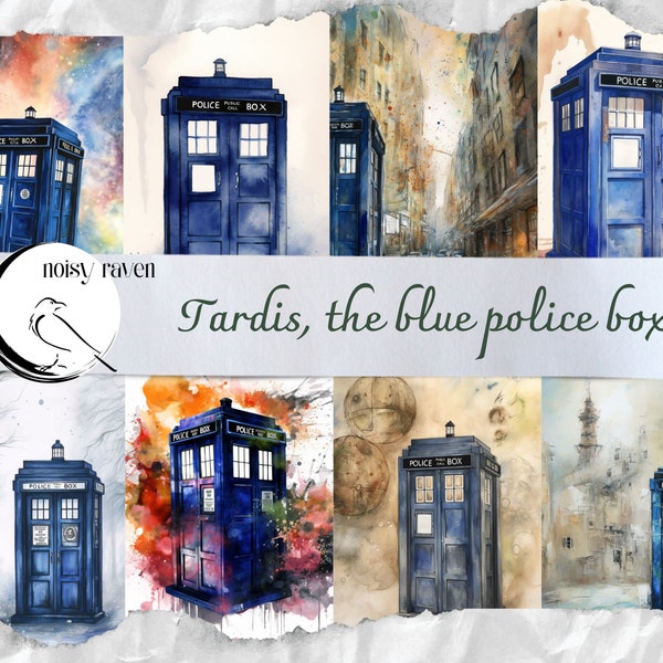 TARDIS Illustrations - Whimsical Doctor Who Inspired Digital Art - Time Travel Sci-Fi Graphics - Instant Download