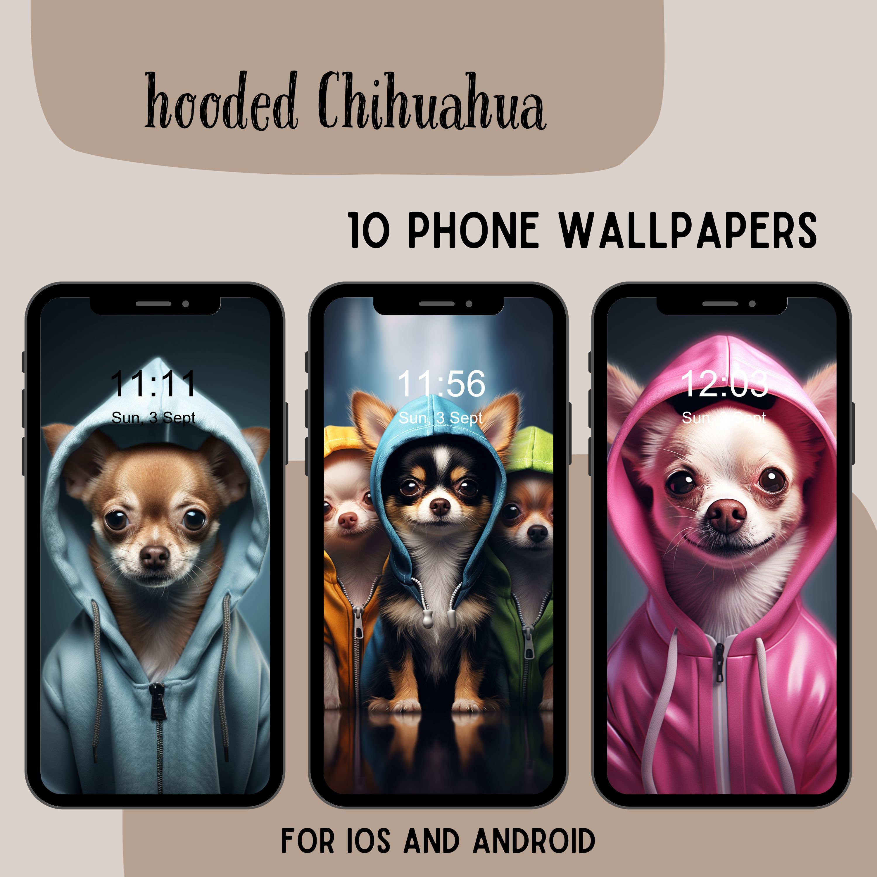 Chihuahua Cartoon Phone Case Wallet Chihuahua Cartoon Phone Case Wallet