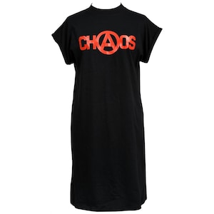 punk rock t shirt dress Ladies Women Punk Rock Short Sleeve Eagle Print T-Shirt Cut Shoulder Halter  Baggy Dress
