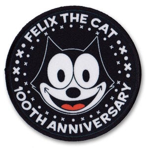 Felix the Cat 100th Anniversary Patch | Retro Vintage Cat Cartoon Sew-on Patch