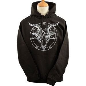 Unisex Baphomet Hoodie Hoody Pentagram Satanic Occult Church of Satan Goat Goth