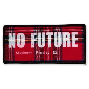 Patch xadrez vermelho NO FUTURE | Patch para jaqueta punk costurado