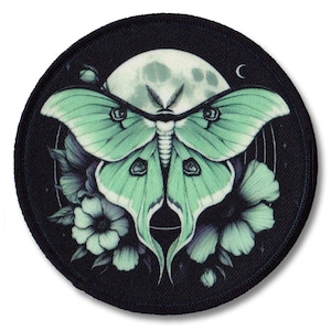 Luna Moth Sew-on Patch | Gothic Dark Botanical