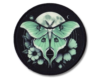 Luna Moth Sew-on Patch | Gothic Dark Botanical