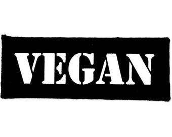 Veganer Schwarzer Baumwollaufnäher | Punk Jacke Patch zum aufnähen
