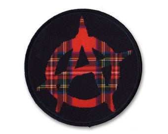 Anarchy Punk Red Tartan Sew-on Patch Anarchist
