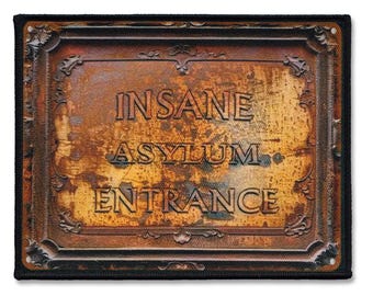 Rostiges Horror Eingang Patch - Gothic Horror DIY Patch - Haunted House Jacken Aufnäher - Insane Ofen Patch