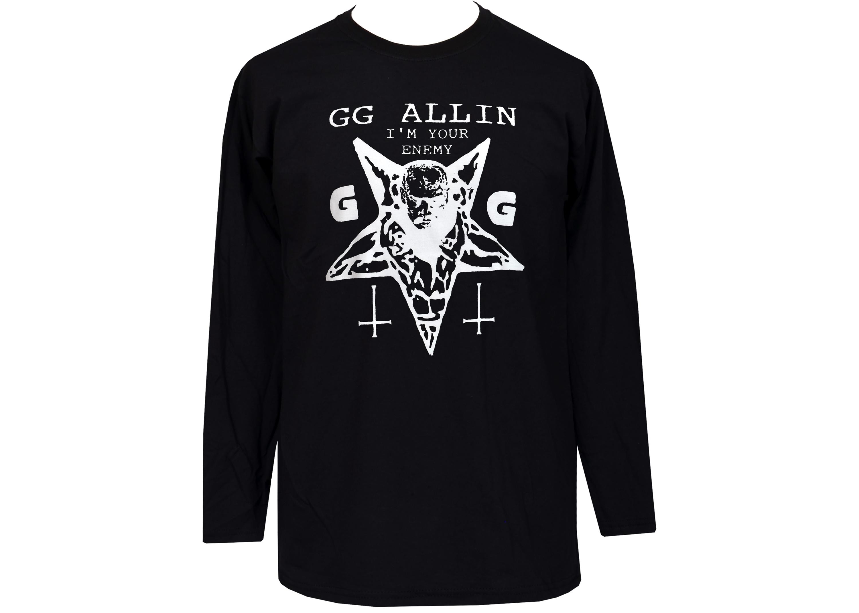 GG Allin Tシャツ - アリン 長袖 | Tattoos GGアリン 激レア 黒XL 