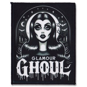 Patch de horror gótico Glamour Ghoul - Patch estético escuro para costura - Patch de colete gótico faça você mesmo - Patch de jaqueta gótica vampira - Patch glam assustador