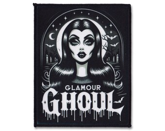 Glamour Ghoul Gothic Horror Patch - Dark Aesthetic Sew-On Patch - DIY Goth Vest Patch - Vampire Goth Jacket Patch - Spooky Glam Patch