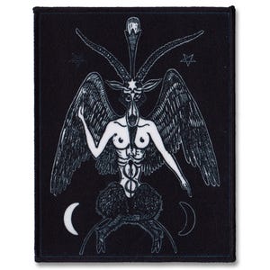 Baphomet Patch – Occult Goat Head Patch, Satanic Black Goat Patch, Luciferian Gothic Patch, Esoteric Witchcraft Dark Symbol Patch