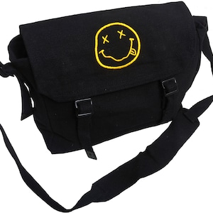 90's Grunge Adjustable Cotton Canvas Shoulder Bag