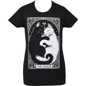 Camiseta para mujer con la carta del Tarot del Gato Enamorado / Bruja Gótica de San Valentín