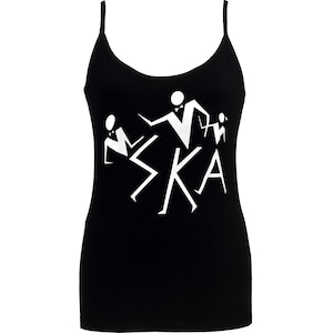 Dancing Ska Women’s Black Strap Top – 2 Tone Punk Tank