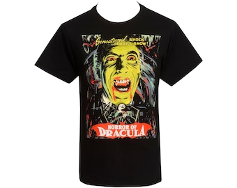 Horror of Dracula T-Shirt – Horror Vampir Film Shirt – Gothic Horror T-Shirt für Horror Fans – Retro Dracula Grafik Shirt