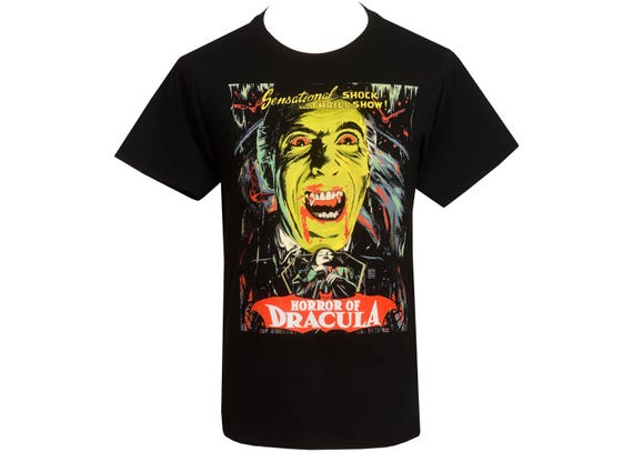Horror of Dracula T-Shirt – Horror Vampire Movie Shirt – Gothic Horror Tee for Horror Fans – Retro Dracula Graphic Shirt