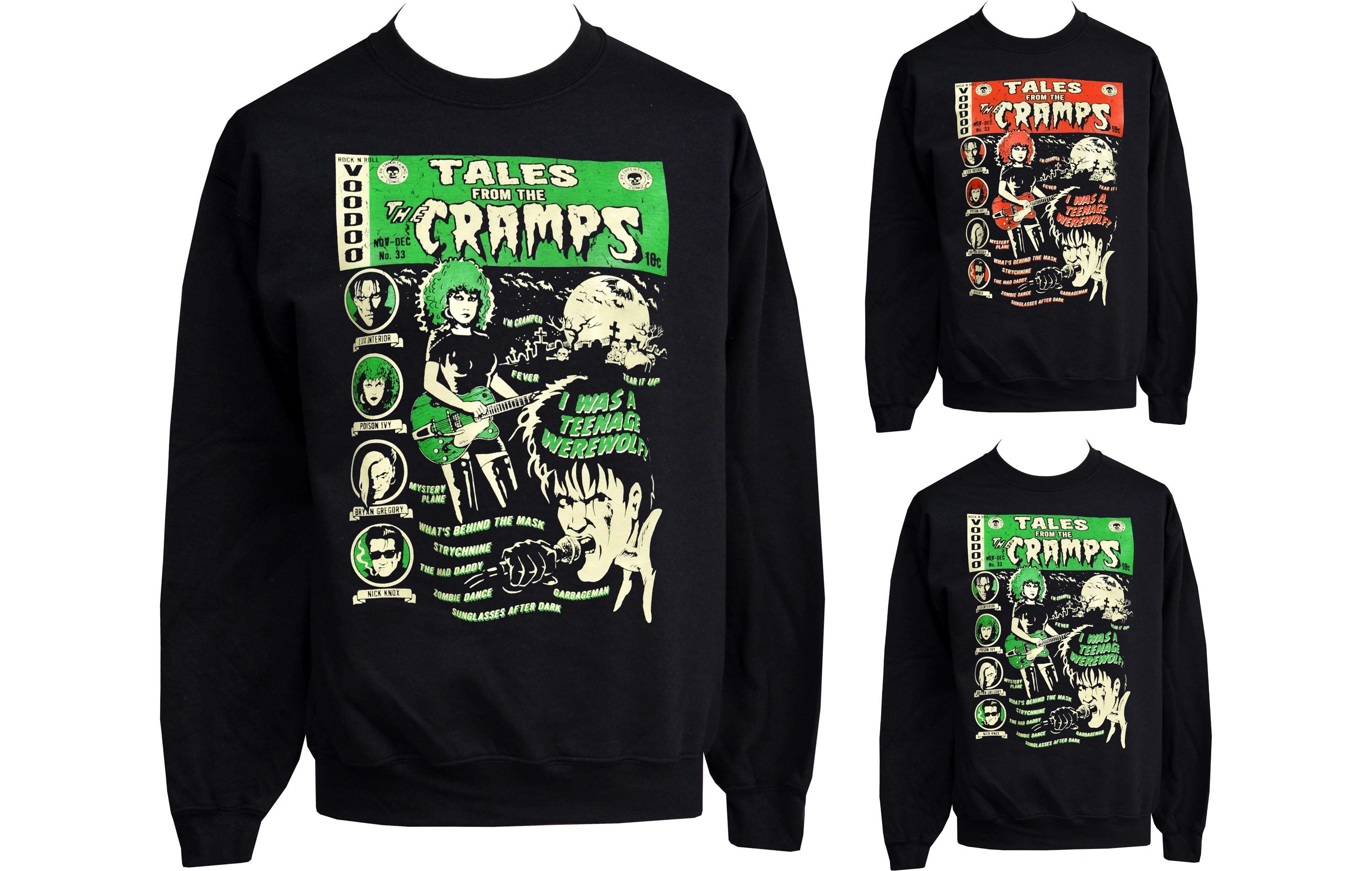 Sweat-shirt Noir Unisexe The Cramps - Motif Crâne Psychobilly Punk, Taille Régulière, Neuf Sans étiquette