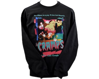 Sweatshirt The Cramps Noir Unisexe - Vert Slime, Coton/polyester, Tailles XS à 7XL, Neuf Sans étiquettes