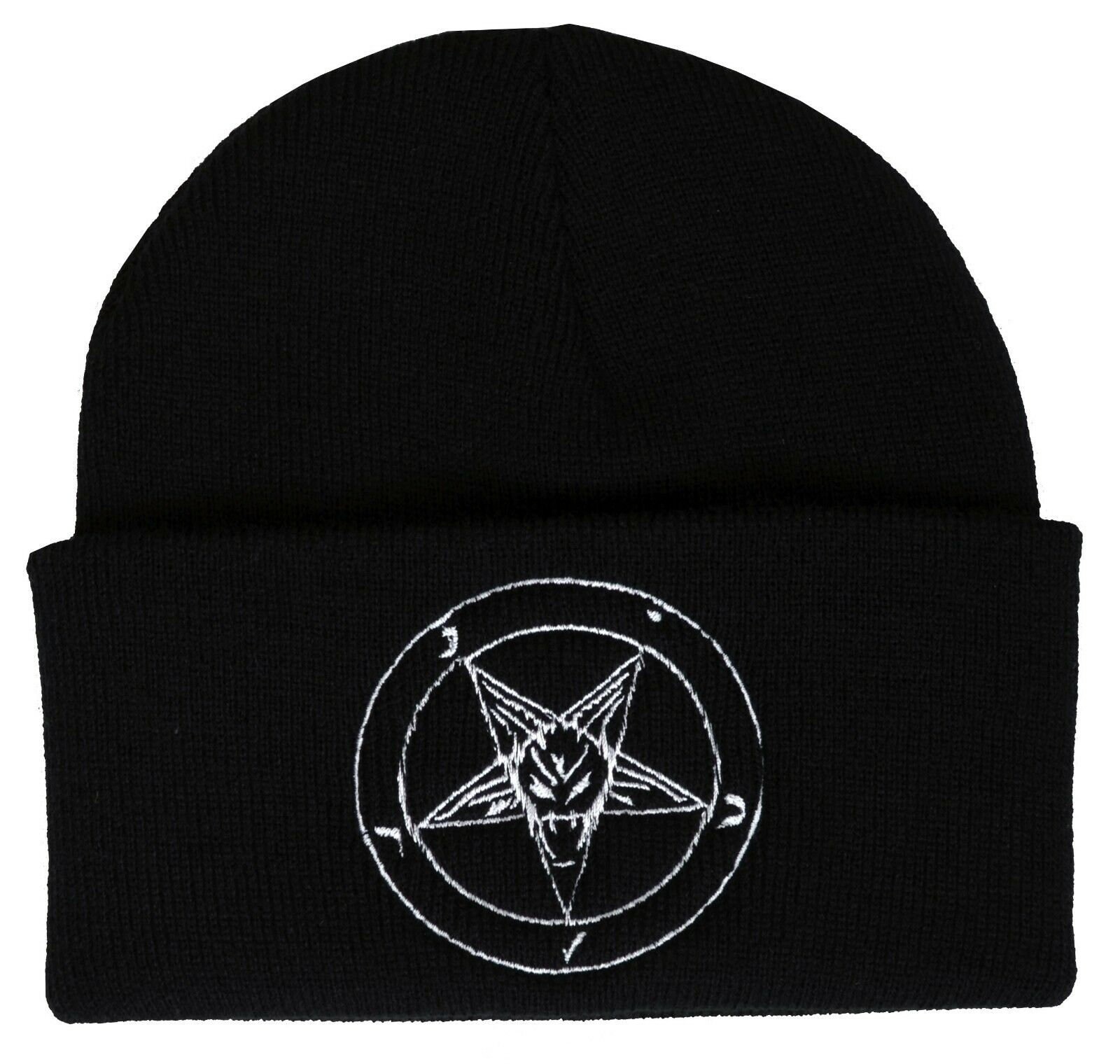 Baphomet Beanie Hat Embroidered Pentagram Satanic Occult Church