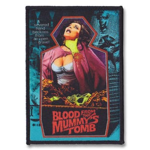 Blut aus dem Grab der Mumie Aufnäher - Retro Horror Film Aufnäher - Punk Goth Jacke Aufnäher - DIY Horror Weste Accessoire