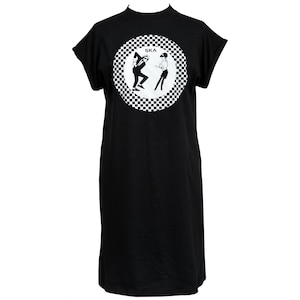 Women’s Ska T-Shirt Dress – 2 Tone Checkerboard Rudeboy Print