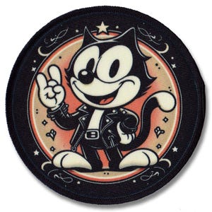 Felix de kat-patch | Retro vintage kattentekenfilm opnaaipatch