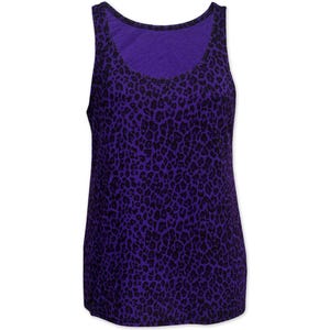Purple Leopard Print Tank Top – Women’s Goth Punk Vest – Alt Animal Print Festival Top - Made in the UK!