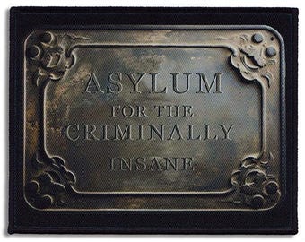Heiligtum der kriminell Insane Aufnäher - Vintage Horror Aufnäher zum Aufnähen - Gothic Punk Jacke Patch - Gruseliges Jacken Accessoire